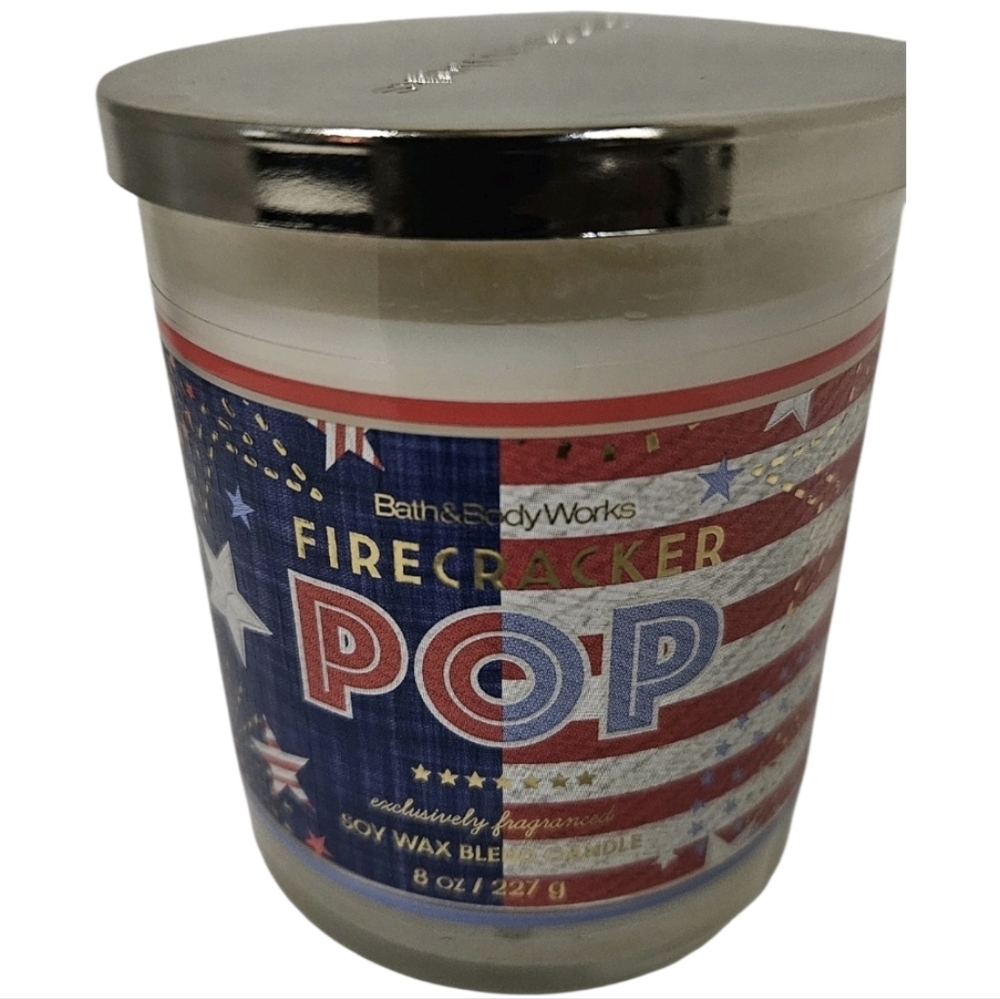 LAST ONE Bath & Body Works Firecracker Pop Candle - Red, White, Blue (2)